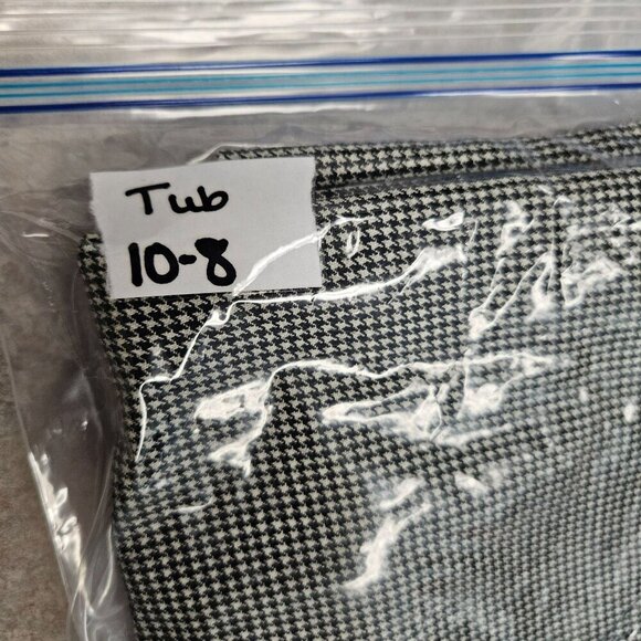 Houndstooth Wool Blend A-Line Skirt Pocket Side Zipper Fish Tail Midi Office 7/8 - Picture 11 of 11